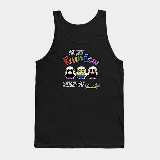 GenderBenderWear (Black) - "Rainbow Sheep Of The Family" Tank Top by GenderBenderWear